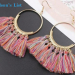 Multicoloured Trendy Bohemian Tassels Gold Fashion Earrings 