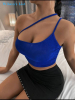 One Shoulder Solid Slim Top