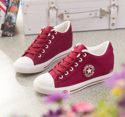 Women Trainers Wedges Casual Canvas Shoes