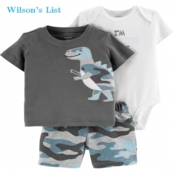  Carters 3-Piece Dinosaur Little Short Set