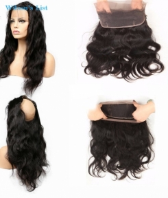 100% unprocessed virgin Hair 360 Lace Frontal Body Wave