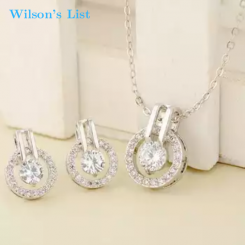 3 Pce Round Necklace and Earring Set
