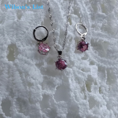 3 Pce Pink Jewelry Set