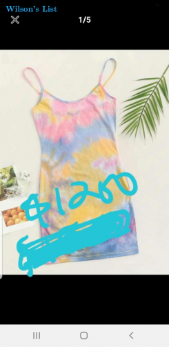Tye -an -dye spigatti strap dress