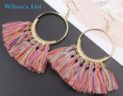 Multicoloured Trendy Bohemian Tassels Gold Fashion Earrings 