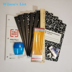 Set 6 Books - 1 Sharpener - 8 Pencil - 1 Ruler - 4 Eraser - 1 Folder Leaves.