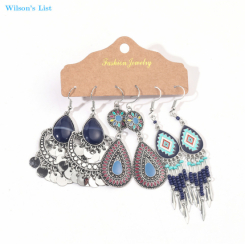 Vintage Blue Earrings (3 pairs)