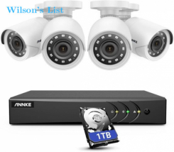 ANNKE 5MP lite Wired Security Camera System, 5-in-1 H.265+ 8CH DVR with 1 TB Hard Drive and (4) 