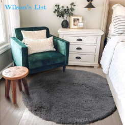 Round Rug for Bedroom, Fluffy Circle Rug 4'X4' for Kids Room