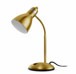 LEPOWER Metal Desk Lamp Metal Gold Corded Goose Neck Desk Lamp