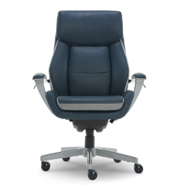 La-Z-Boy Alton Ergonomic Bonded Leather Swivel Executive Chair Blue